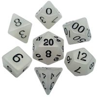 Fanroll: 16mm Acrylic Polyhedral Dice Set: Glow Clear