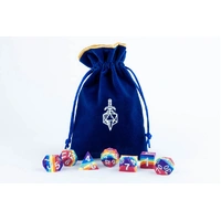 MDG Velvet Dice Bag with Gold Satin Lining - Blue