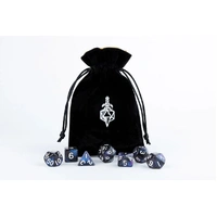 MDG Velvet Dice Bag with Gold Satin Lining - Black