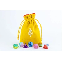 MDG Velvet Dice Bag with Red Satin Lining - Gold