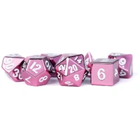 MDG Metal Polyhedral Dice Set - Pink Painted