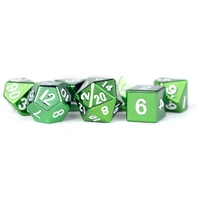 MDG Metal Polyhedral Dice Set - Green Painted