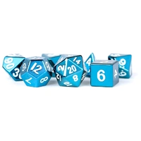 MDG Metal Polyhedral Dice Set - Blue Painted