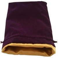 MDG Large Velvet Dice Bag with Gold Satin Lining - Purple