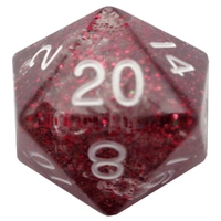 Fanroll: 35mm Mega Acrylic d20: Ethereal Light Purple with White Numbers