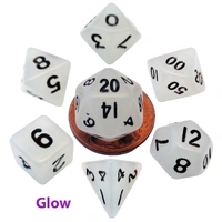 Fanroll: 10mm Mini Polyhedral Dice set: Glow Clear