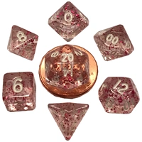 MDG Mini Polyhedral Dice Set White Numbers- Ethereal Light Purple