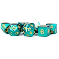 MDG Metal Polyhedral Dice Set - Turquoise Painted