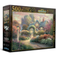 Harlington Thomas Kinkade PQ Rosebud Cottage 500 pieces