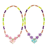 Pink Poppy BFF Rainbow Heart Necklace Set