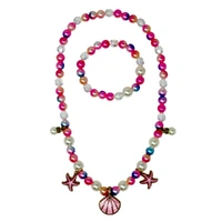 Pink Poppy Mermaid Fantasy Necklace & Bracelet Set