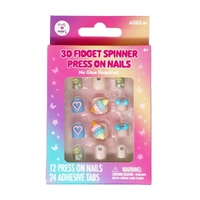 Pink Poppy 3D Fidget Spinner Press On Nails Ice Cream
