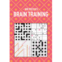 500 Puzzles Book - Brain Training - Pink & Orange Geometric