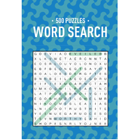 500 Puzzles Book - Word Search - Aqua & Blue Geometric